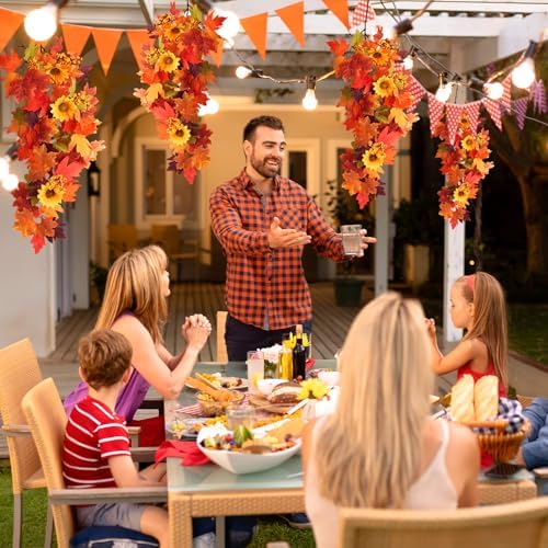 HIAGROW 2Pcs Fall Hanging Maple Leaf Decor for Autumn Decorations