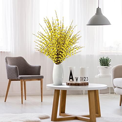Sggvecsy 10 Pcs 295 Inch Artificial Jasmine Flowers Bouquet Yellow