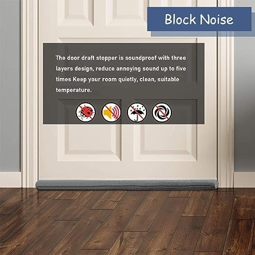 Adjustable Twin Door Draft Blocker - 37 Inch Washable Cuttable