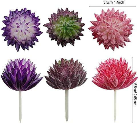 Cayway 10 Pcs Artificial Succulent Plants Mixed Color Picks for Indoor and Outdoor Decor