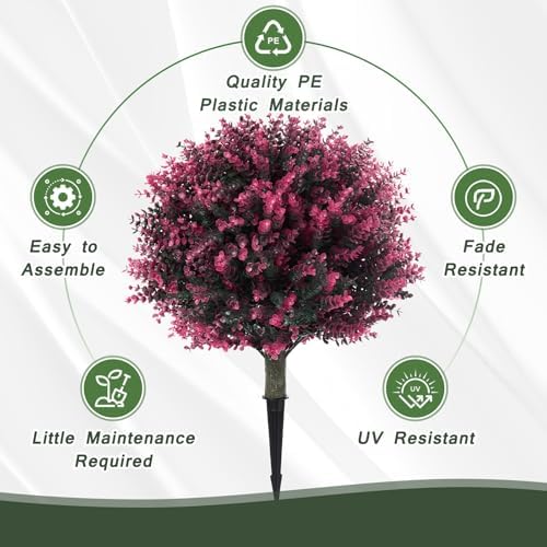 LAFORMO Artificial Rose Boxwood Topiary Ball 28 Outdoor Decor