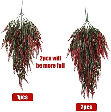 RECUTMS 4Pcs Artificial Boston Fern Hanging Plant Decor