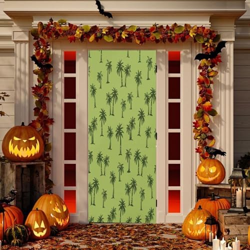 Susiyo Coconut Tree Halloween Door Cover 32x79 in