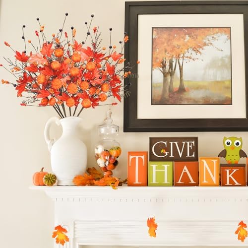 TORONTOKYO 6PCS Artificial Fall Stem Set