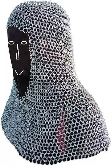 Aluminum Chainmail Coif with 9mm Rings for Play and Reenactment