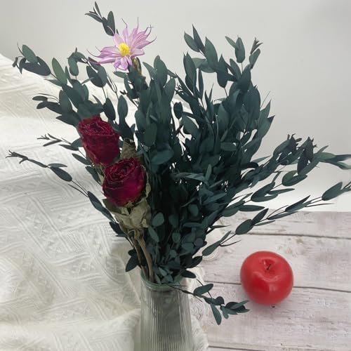 Blue Preserved Eucalyptus Stems 20 Pcs for Decor and Aromatherapy