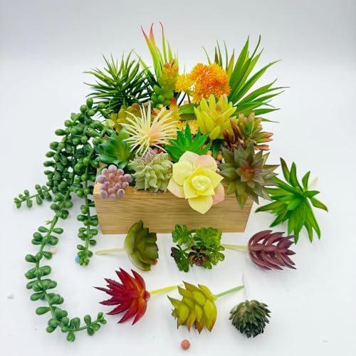 24 Piece Multicolour Artificial Succulent Set