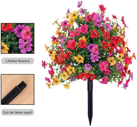 Artificial Flowers with Ground Spikes for Outdoor Decor