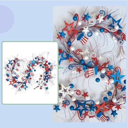 Bibelot 59ft Patriotic Wreath Garland for 4th of July Decor