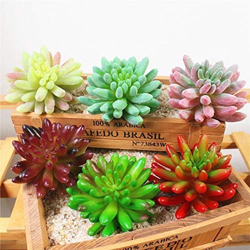 Zhiheng 11PCS Assorted Multicolor Artificial Succulent Plants