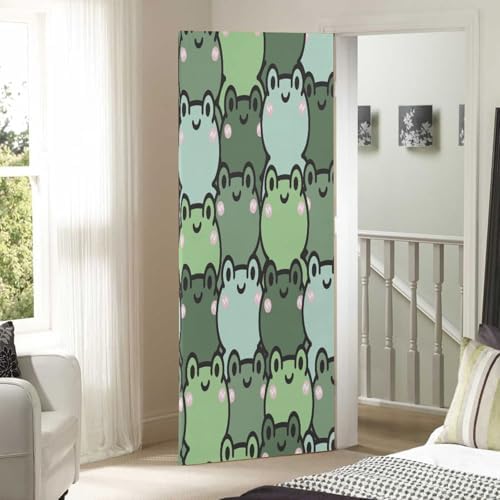 Susiyo Frog Green Halloween Door Cover Stretch Fabric Door Decoration for Home Parties and Holidays