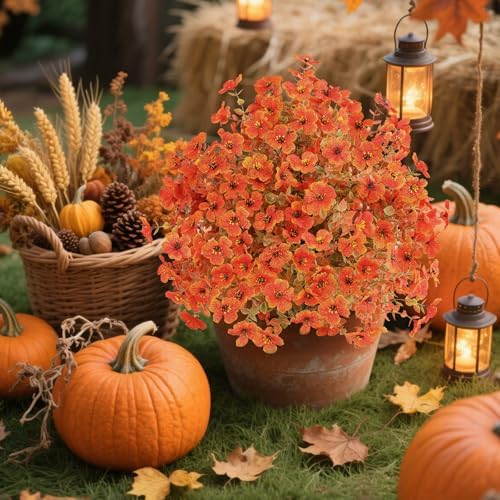 Set of 2 Artificial Fall Topiary Balls for Outdoor Decor