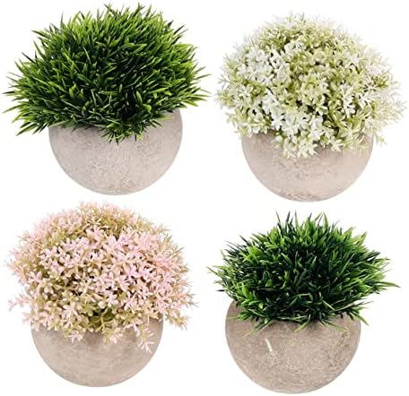 4PCS Artificial Bonsai Plants Set for Home Office Decor