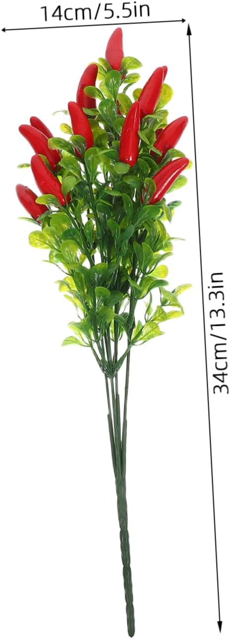 3pcs Lifelike Faux Red Chili Pepper Stems for Home Decor