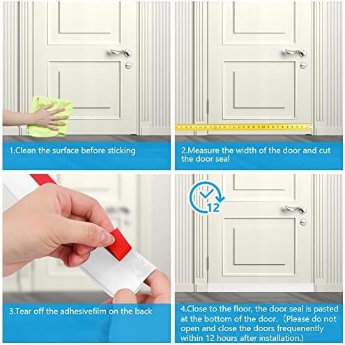 Ainiv 2 Pack Door Draft Stopper Weather Stripping Seal - White