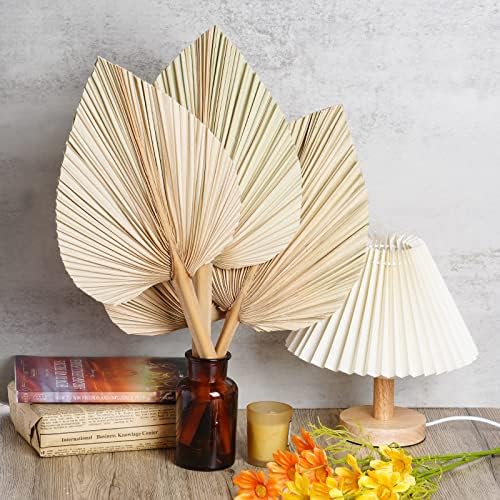 Rbenxia 4 Piece Dried Palm Leaves Heart Shaped Boho Fans for Holidays Weddings Parties and Baby Showers