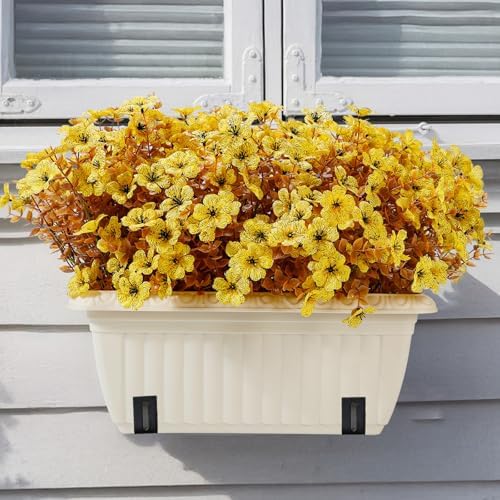 12 Bundles Artificial Mums for Outdoor Fall Decor