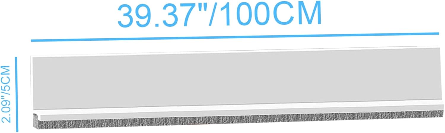 Door Draft Stopper L with Brush White 39421inch