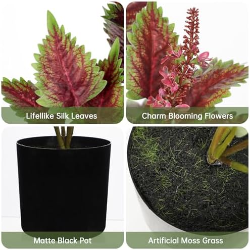 Oairse Artificial Plants Indoor with Black Pot for Farmhouse Decor