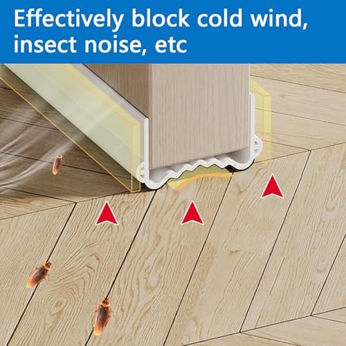 INCREWAY 39 Inch Free Cutting Door Draft Blocker Stopper Insulator Weather Stripping Noise Stopper Strong Adhesive White