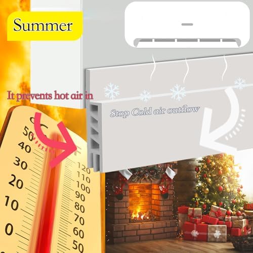 2 Pack Door Draft Stoppers for Bottom of Door 39 Inch White Silicone Weather Stripping Door Seal