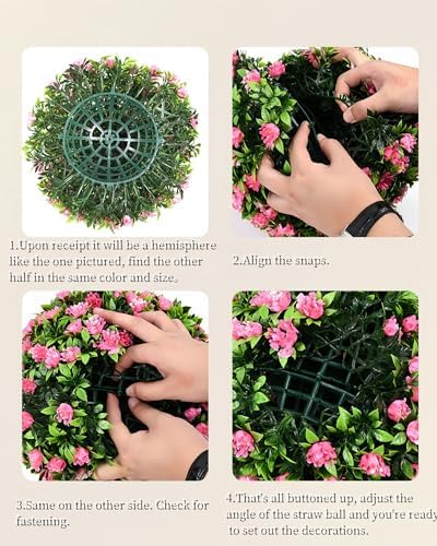 ROKIE Artificial Topiary Ball - Large Boxwood Greenery Sphere for Outdoor Use