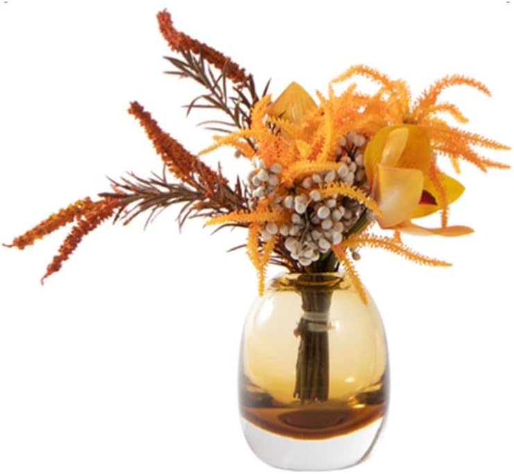 Elegant Artificial Flowers in Glass Vase