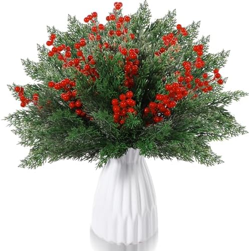 Ceenna 60 Pcs Artificial Christmas Flowers Set