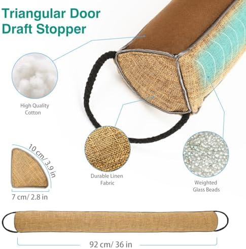 Lewondr Door Draft Stopper 36 Inch Triangle Design