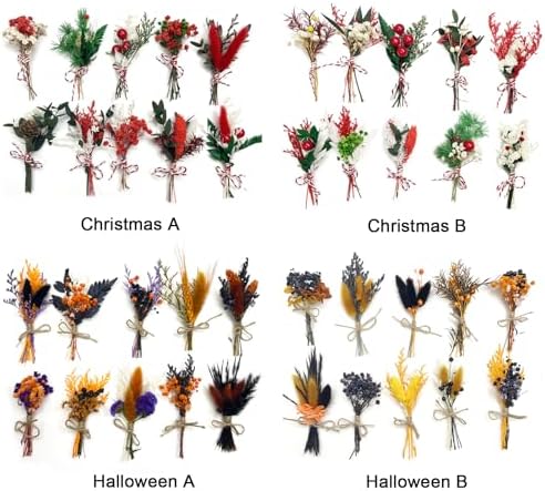 10 Pack Mini Dried Flower Bouquets for Crafts