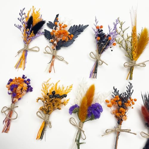 10 Pack Mini Dried Flower Bouquets for Crafts