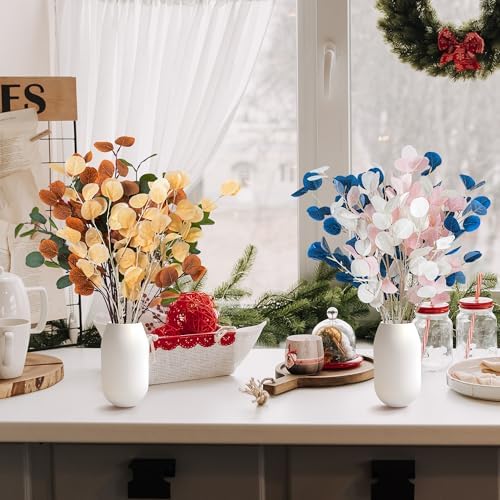 7PCS Long Artificial Eucalyptus Stems for Home Decor and Floral Arrangements
