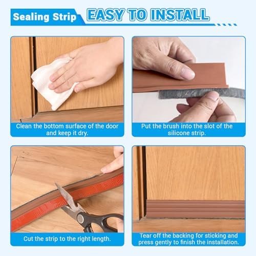 Huakaile 2 Pack Rubber Door Sweep with Brush