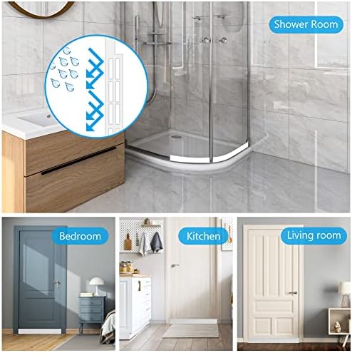 Ainiv 2 Pack Door Draft Stopper Weather Stripping Seal - White