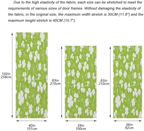 Susiyo Green Clover Halloween Door Cover 32x79 in