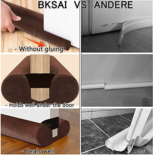 BKSAI Door Draft Stopper 29-35 Inches Brown