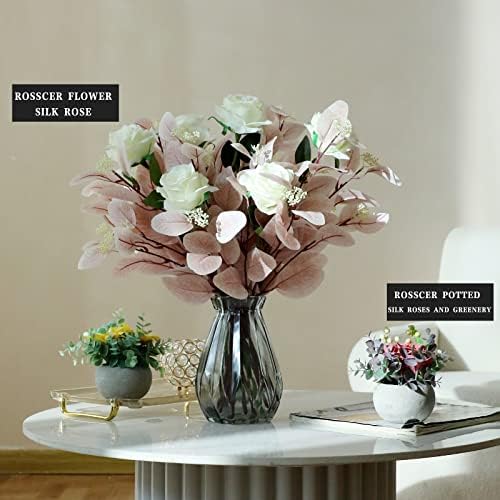 12Pcs Artificial Eucalyptus Stems with Berries for Decor