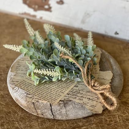 Hanging White Boxwood Greenery Swag for Home Decor
