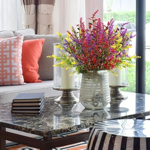 20 Bundles Artificial Lavender Flowers for Outdoor Summer Decor