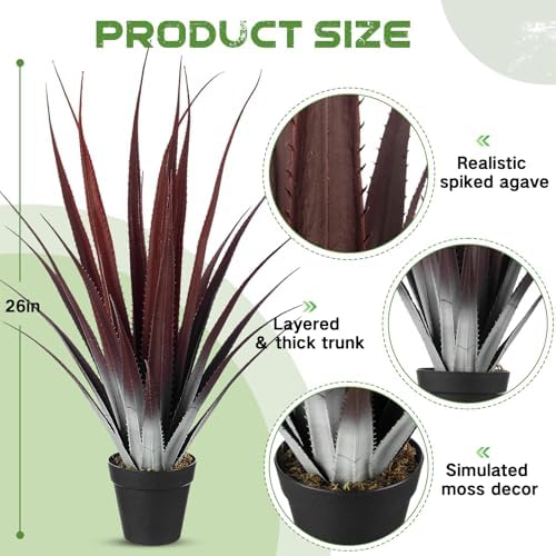 Giegxin 26 Inch Realistic Red Artificial Aloe Vera Plant