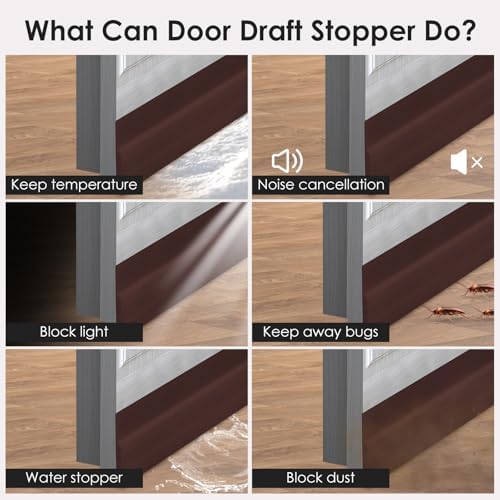 Xiaohemiao Draft Stopper 2 Pack - Silicone Door Sweep for Bottom of Door