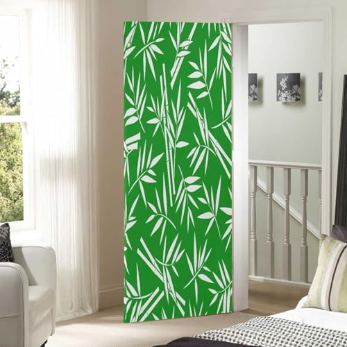 Susiyo Green Bamboo Halloween Door Cover Stretch Fabric Door Decoration for Home Parties