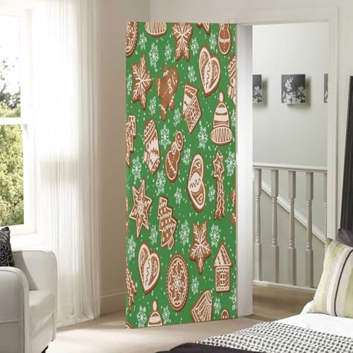 Susiyo Green Gingerbread Door Cover Decoration 32x79 In