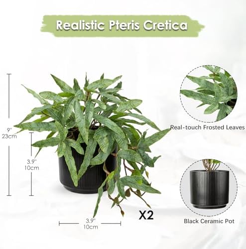 Briful Artificial Fern Plant 9 Indoor 2 Pack
