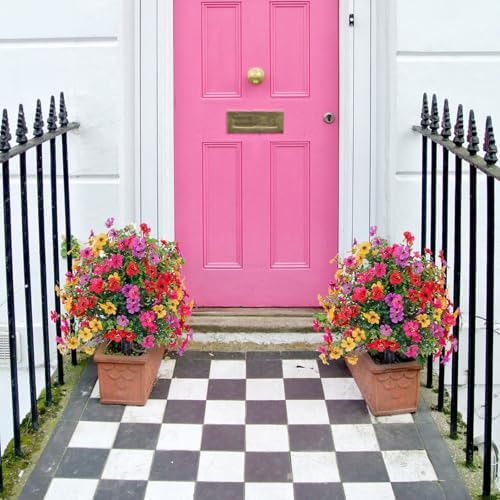 Artificial Flowers with Ground Spikes for Outdoor Decor