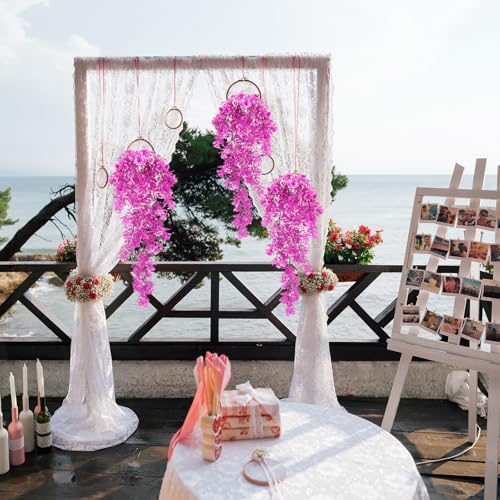 3Pcs Artificial Hanging Rose Plants 295 in UV Resistant for Home Indoor Outdoor Decor Wedding Party