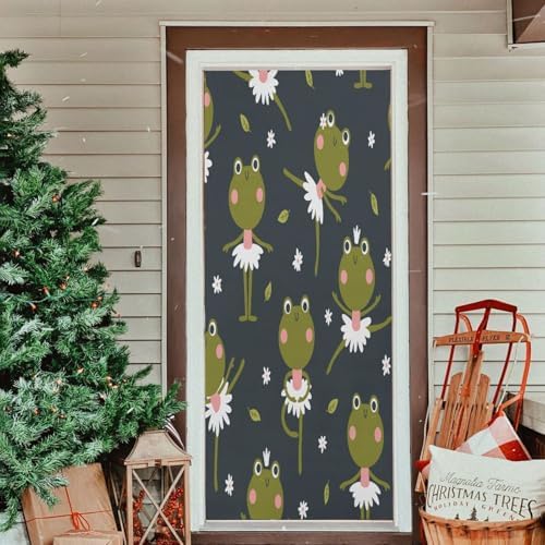 Ballerina Frogs Green Halloween Door Cover