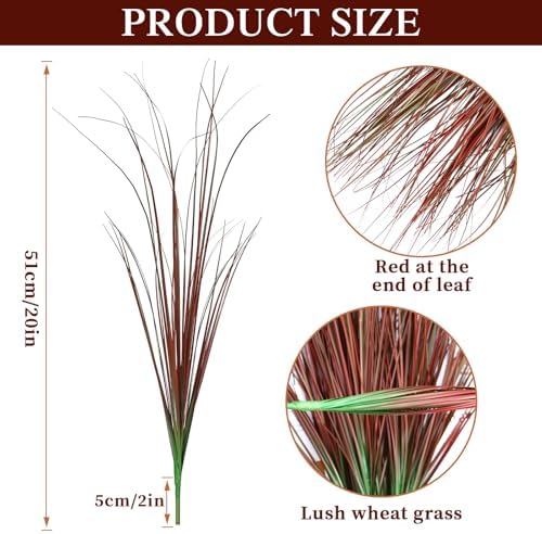 20 Bundle Artificial Wheat Grass for Indoor Outdoor Decor