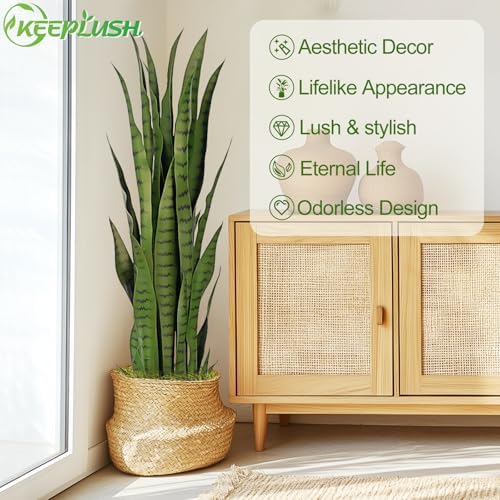 3ft Artificial Snake Plant with 7in Pot 2Pcs
