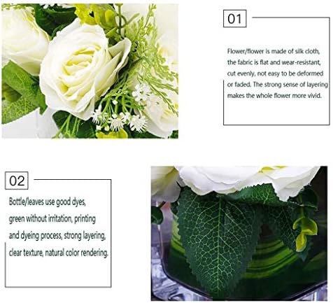 Artificial Flowers in Glass Vase Mini Potted Plant for Home Wedding Decor